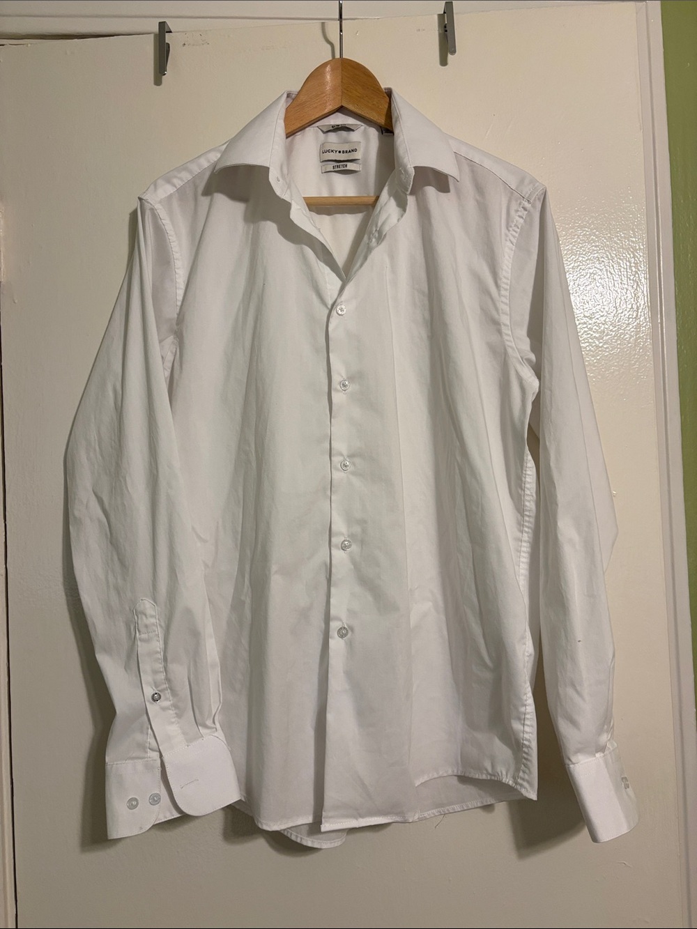 Lucky Brand White Long-Sleeve Dress Shirt